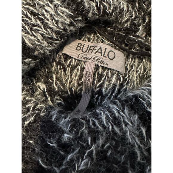 Buffalo David Bitten Black White Pull Over Sweater Medium - Picture 4 of 4